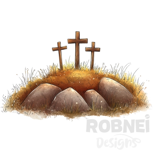 Tres cruces en una colina